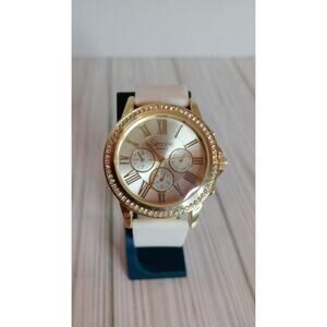 Simone Women's Watch Quartz Movement Rhinestone Bezel Silicone Band